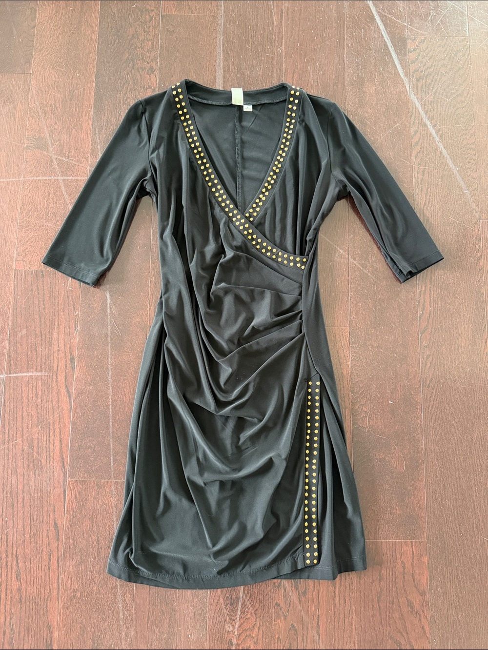 Wrap Dress with Gold Studs